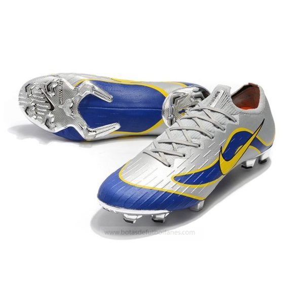 Nike Mercurial Vapor XII Elite FG Plata Azul Amarillo